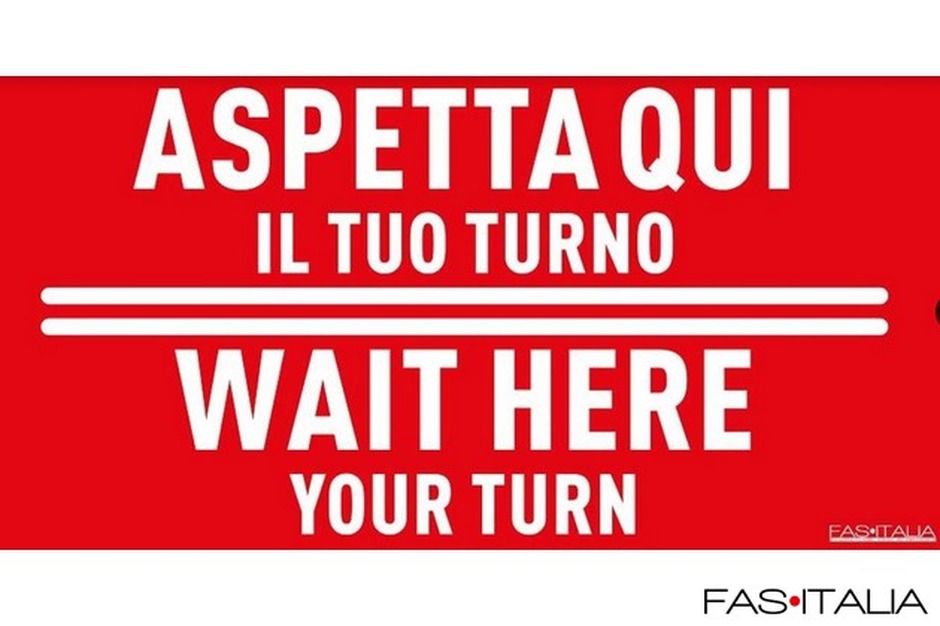 Adesivo Aspetta qui il tuo turno Fas Italia