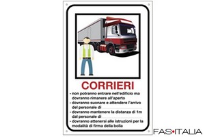 Cartello 30x20 per corrieri, personalizzabile