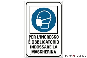 Etichetta 20x30 OBBLIGO USO MASCHERINA