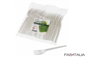 Forchetta biodegradabile in mais PLA 50 pz