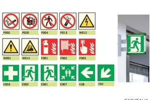 Cartello luminescente di sicurezza a bandiera148x148mm Cartello luminescente di sicurezza a bandiera148x148mm