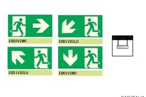 Cartello luminescente di sicurezza sospeso 148x297mm Cartello luminescente di sicurezza sospeso 148x297mm